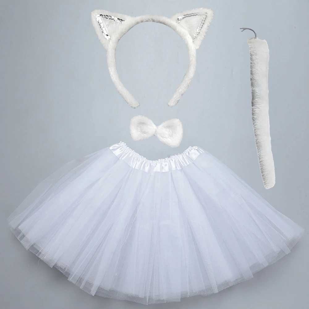 Halloween Party Kids Cosplay Festival Performance Costume Children Cute Cat Ears Gloves Stage Performance Suit Birthday Gift W250117