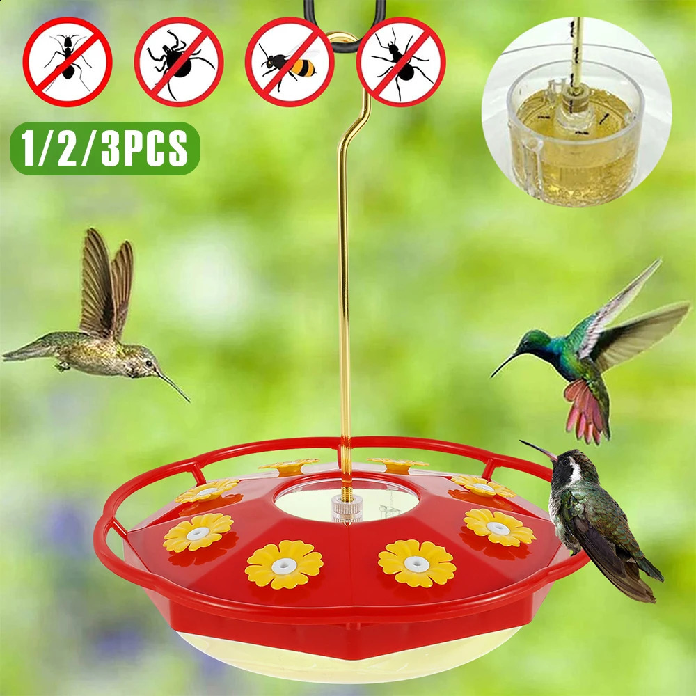 1/3Pcs Hanging Hummingbird Feeder Floral Shape Bird Feed Tool with 8 Feeding Ports Ant and Bee Proof Bird Feeder for Home Garden 250121