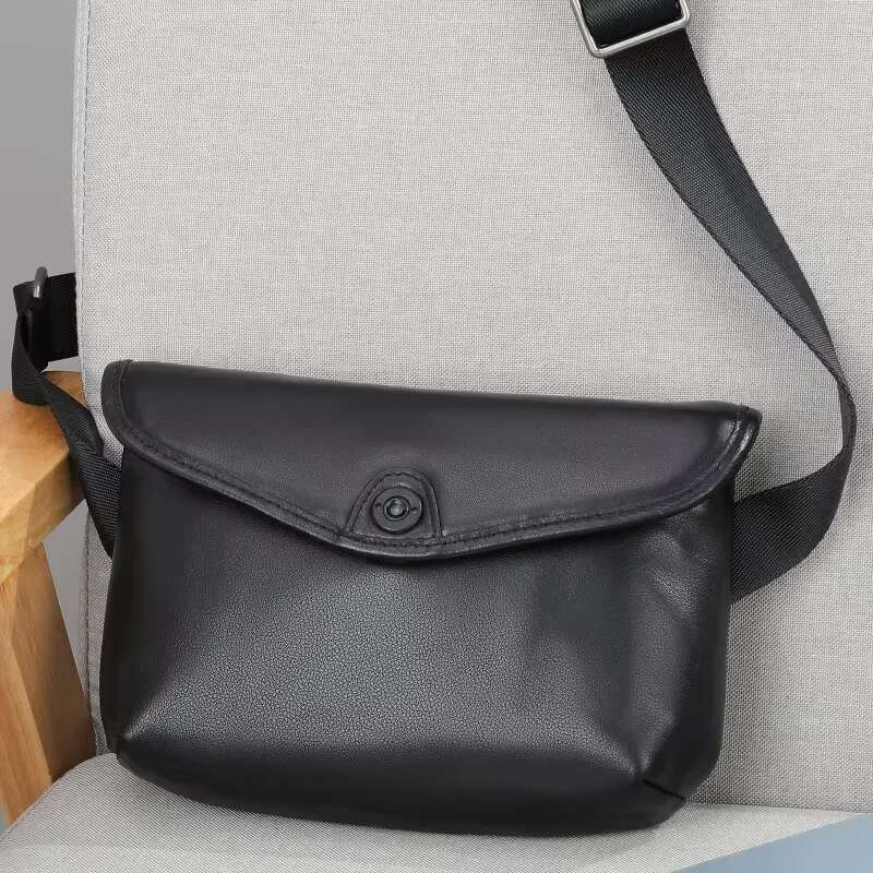 Fashion Men Women Real Cow Leather Shoulder Bag Crossbody Bags Unisex Chest Pack