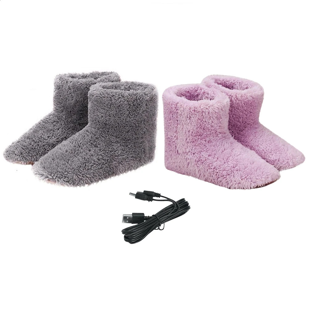 Women Men Rechargeable Foot Warmer Washable USB Heated Shoes Heated Booties for Cold Weather 250120