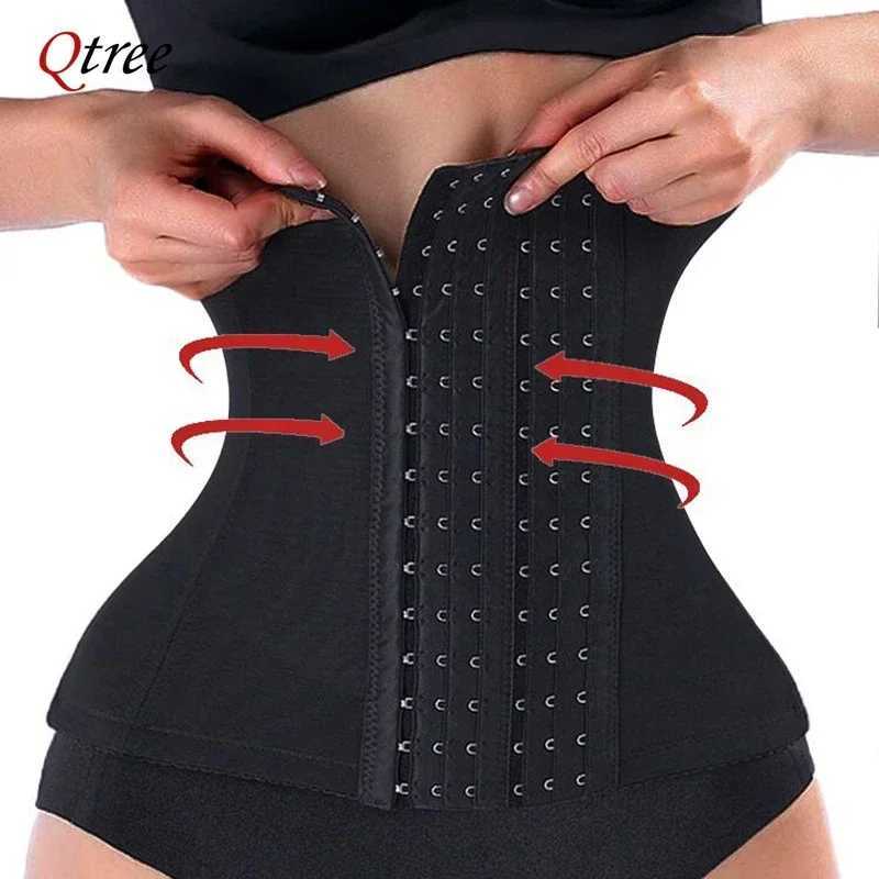 Qtree Dress Slimming Waist Trainer Belt Shapewear Women Belly Cincher Body Shaper Fat Compression Strap Girdles Firm Hook Corset W250120