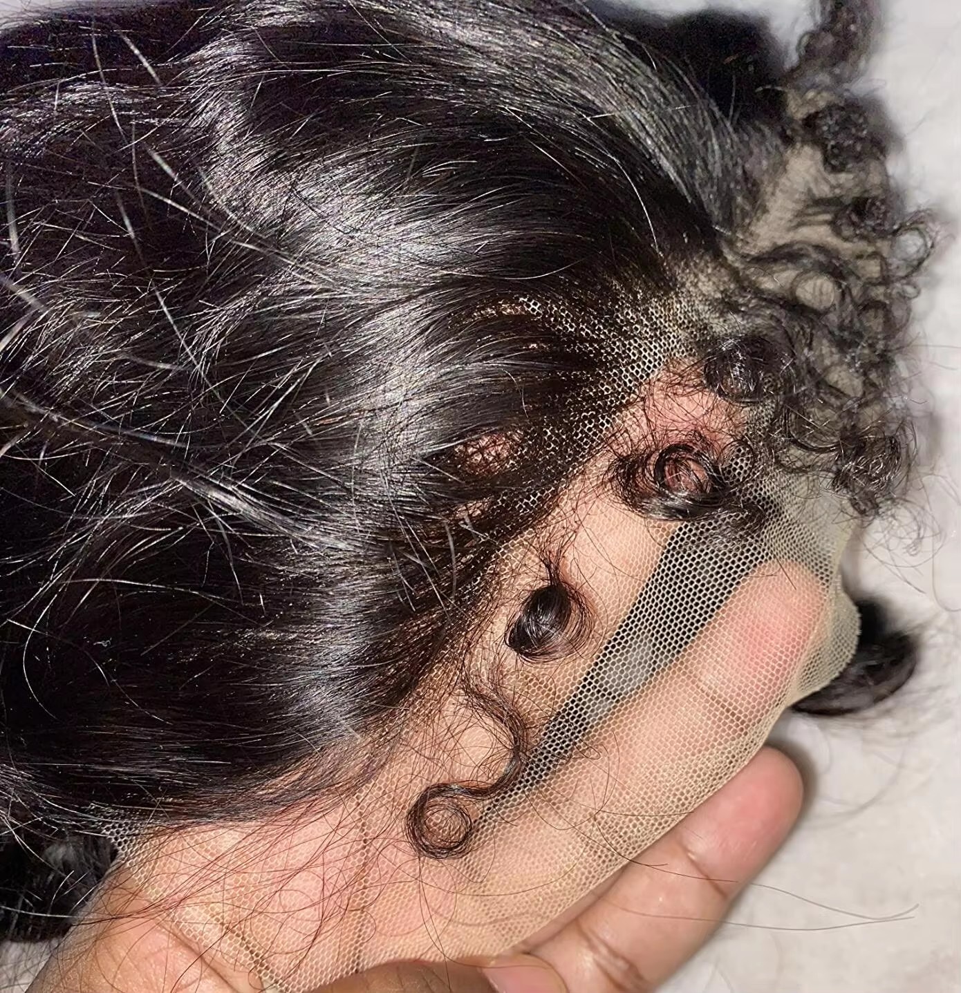 4C natural Wave Edges Baby Hair Lace Wigs 360 HD Transparent Lace Front Human Hair Wigs Kinky Edges Natural Hairline Wigs For Women