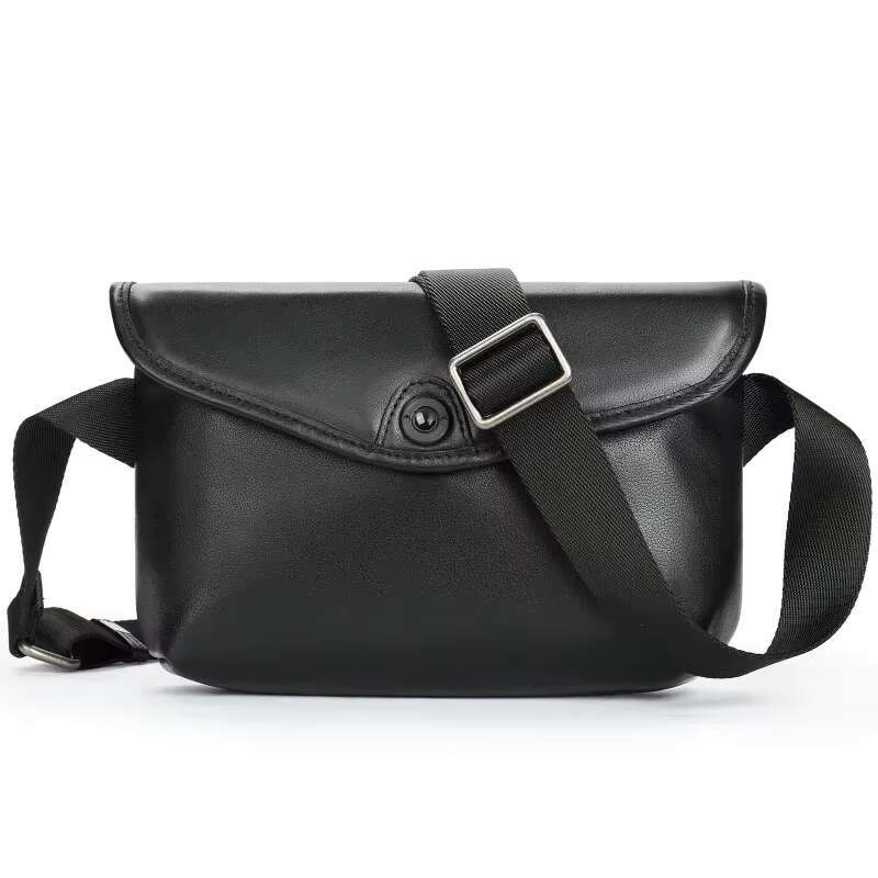 Fashion Men Women Real Cow Leather Shoulder Bag Crossbody Bags Unisex Chest Pack