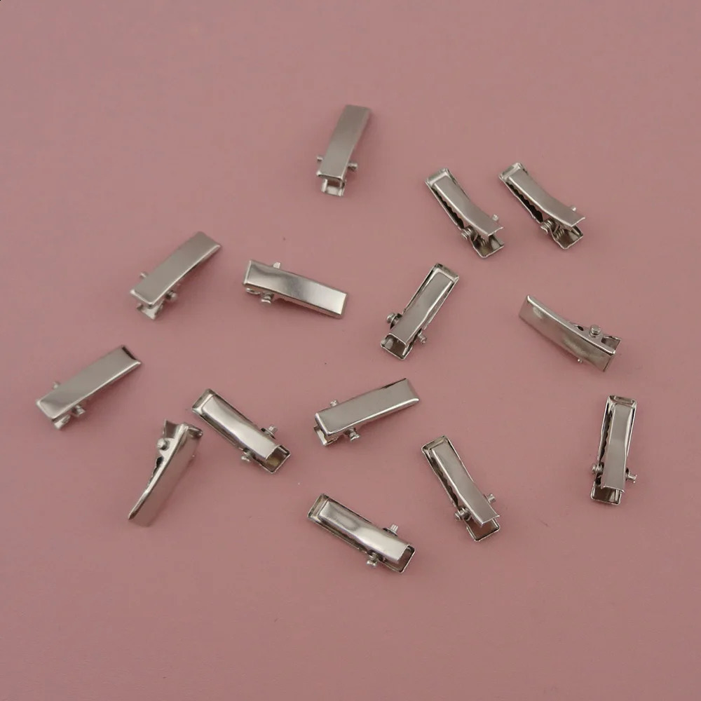 100PCS 20mm Silver Black Rectangle Plain Mini Metal Alligator Clips with Teeth DIY Hair Jewelry Small Hair Barrettes Hairpin 250120