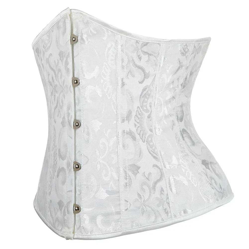Vintage Jacquard Underbust Corset Women Gothic Slimming Sexy Underwear Corselet Black White W250120