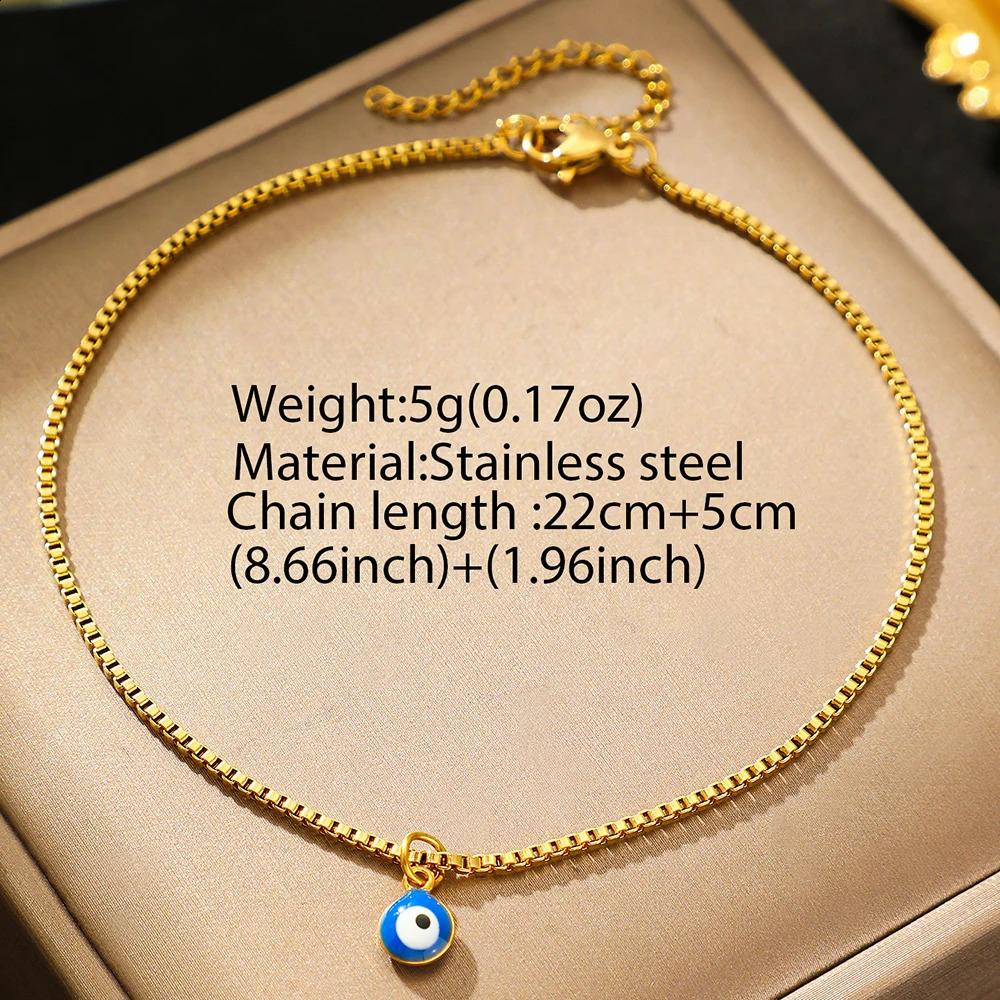 Stainless Steel anklet personalized n ns Acrylic Blue Eye Pendant subtlety For Women Jewelry Party Gifts 250114