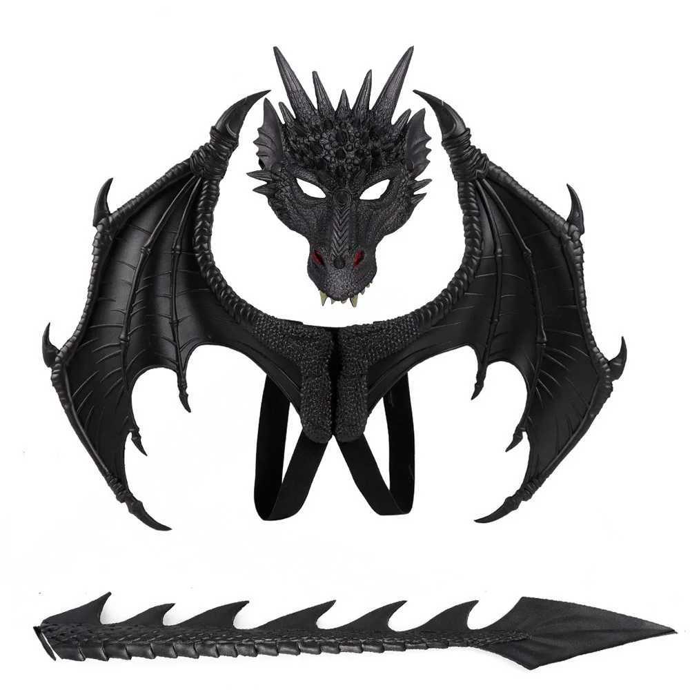Animal Cospty Dragon Costume Purim Christmas Gift Carnival Party Cosplay Set Wing and Tail faucet Costume W250117