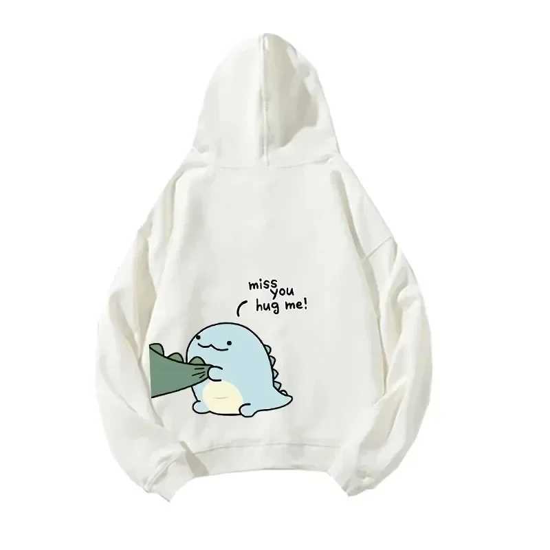 Unisex Tops Spring Autumn Men Women Pullovers Couple Hooded y2k Clothes Funny Dinosaur Print Hoodies Long Sleeve Sweatshirt W250117