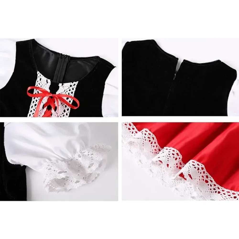 Little Red Riding Hood Girl Costume Childrens Halloween Fairy Tale Storybook Cosplay Princess Dress Hooded Cape W250117