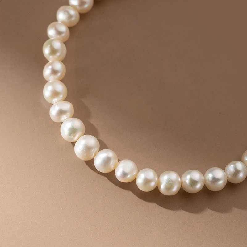 INZATT Real 925 Sterling Silver Pearl Geometric Chain Charm Beaded Bracelet for Women Cute Fine Jewelry Minimalist Accessories 250121