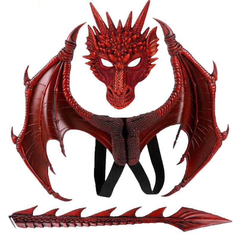 Animal Cospty Dragon Costume Purim Christmas Gift Carnival Party Cosplay Set Wing and Tail faucet Costume W250117