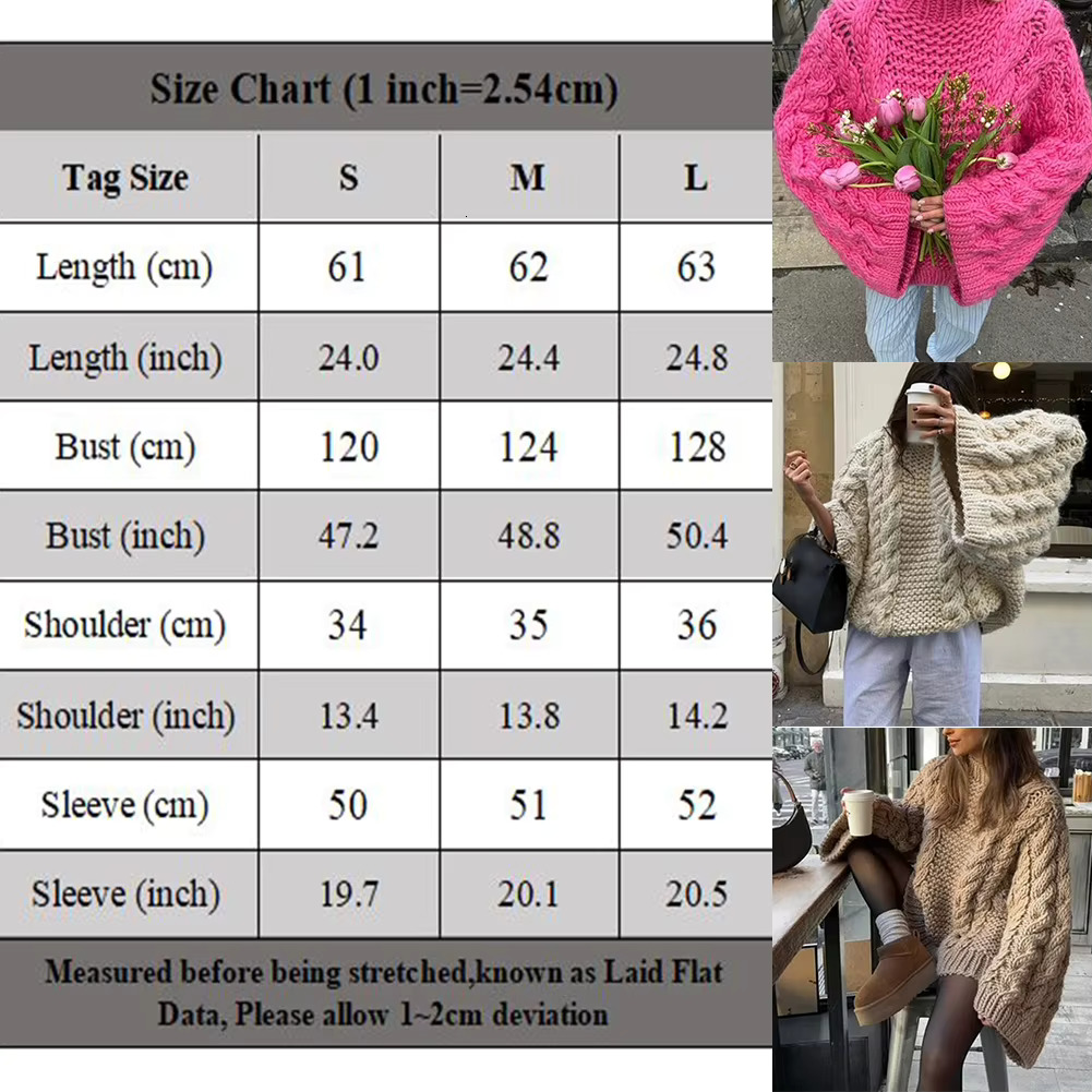 Autumn Winter Warm Fried Dough Twists Long Sleeve Knit Thermal Sweater Fashion Top Women Clothing