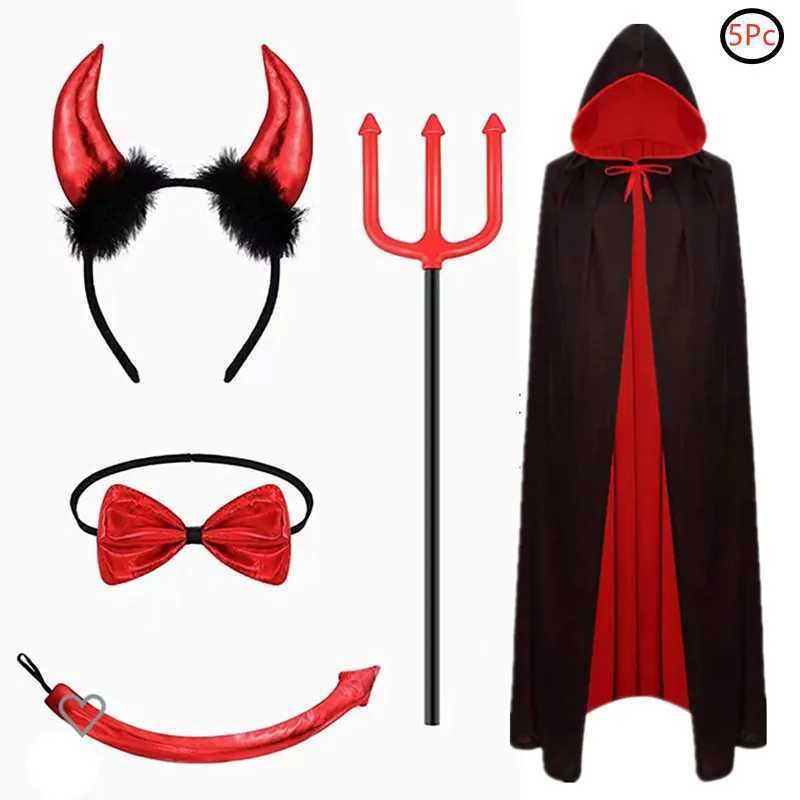 Adult Kids Unisex Vampire Costume Halloween Costume Party Demon Cow Horn Hair Band Holiday Party Performance Props W250117