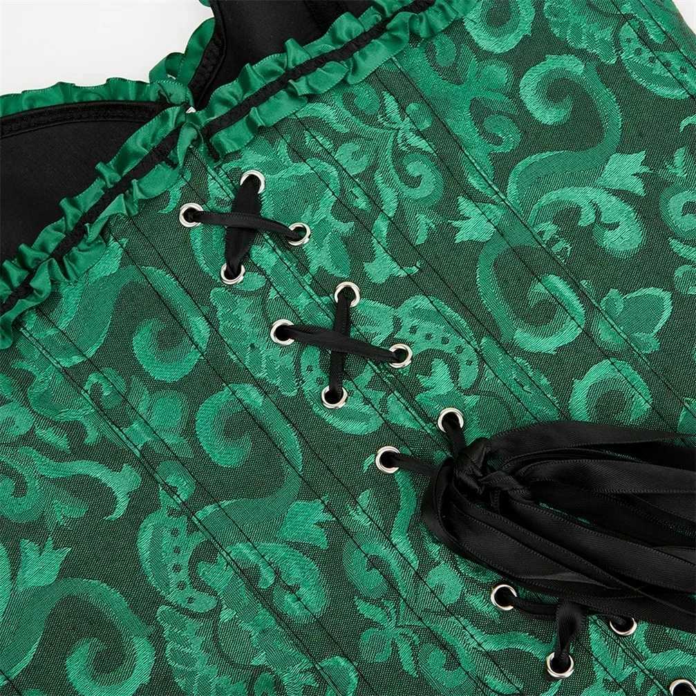 Womens Corset Vintage Corsets Floral Jacquard Bustier Zipper Bustiers Lace Up Corsage Party Night Costumes Rave Outfit Plus Size W250120