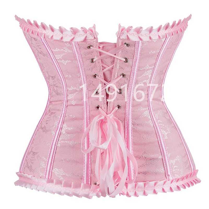 Sapubonva tight corset womens top plus size floral lingerie sexy Victorian lace vintage clothing black W250120
