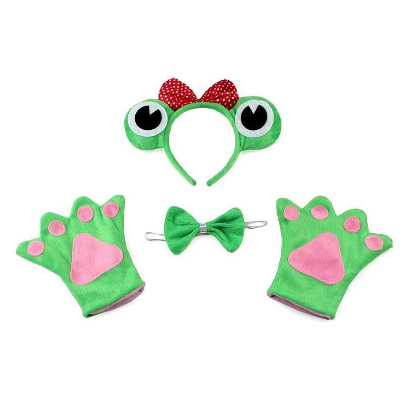 Halloween cosplay girl Frog Prince princess costume Headband Tutu Skirt Tie Set Kids Children Birthday Party gift Prop W250117