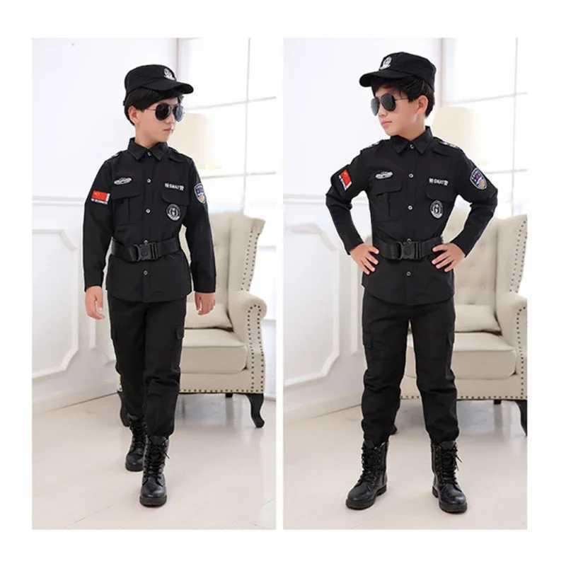 Cosplay Children Policeman Costumes Kids Christmas Party Carnival Police Uniform Halloween Boys Army Policeman Clothing Gift Set W250117