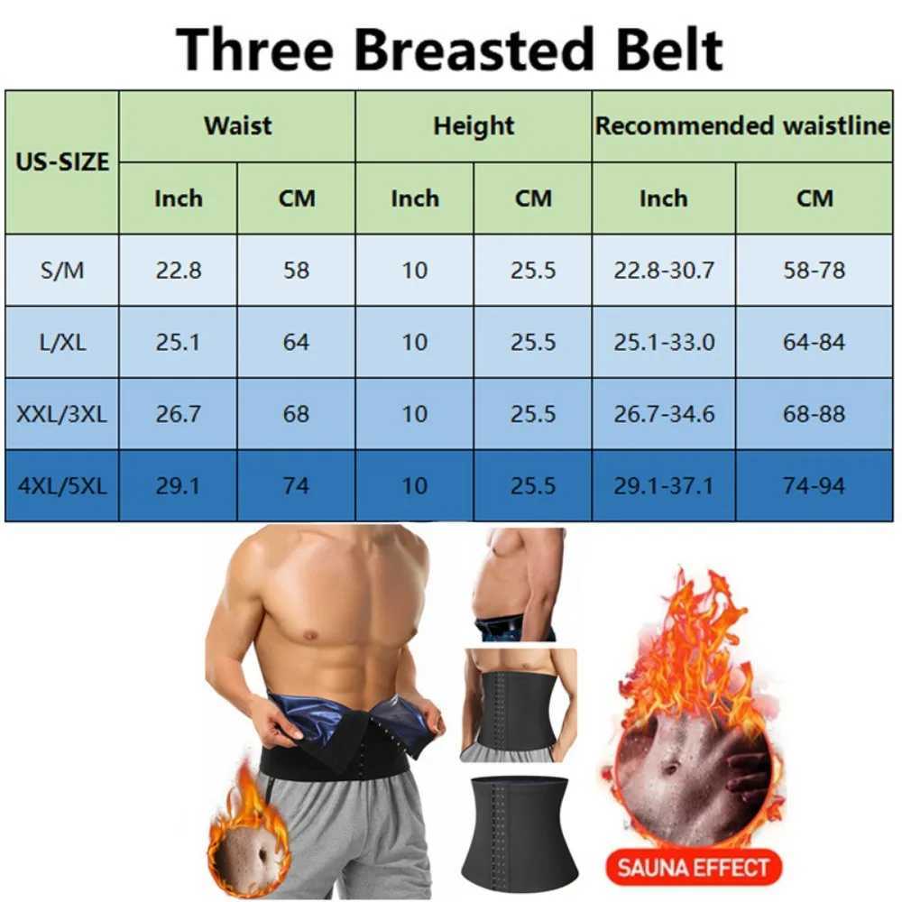 Mens Sauna Sweat Shaper Belt Thermo Tummy Control Shapewear Slimming Girdle Workout Waist Trainer Corset Gym Abdomen Fat Burning W250120