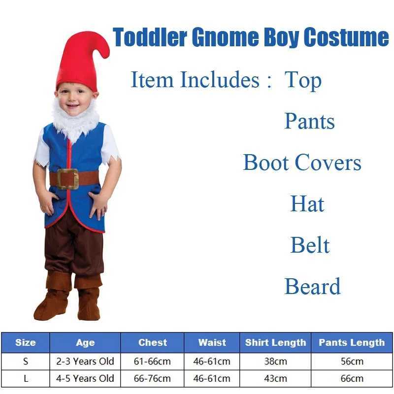 Toddler Gnome Costume For Boy Christmas Elf Costume Fairy Tale Seven Dwarfs Cosplay For Halloween Carnival Purim Party W250117