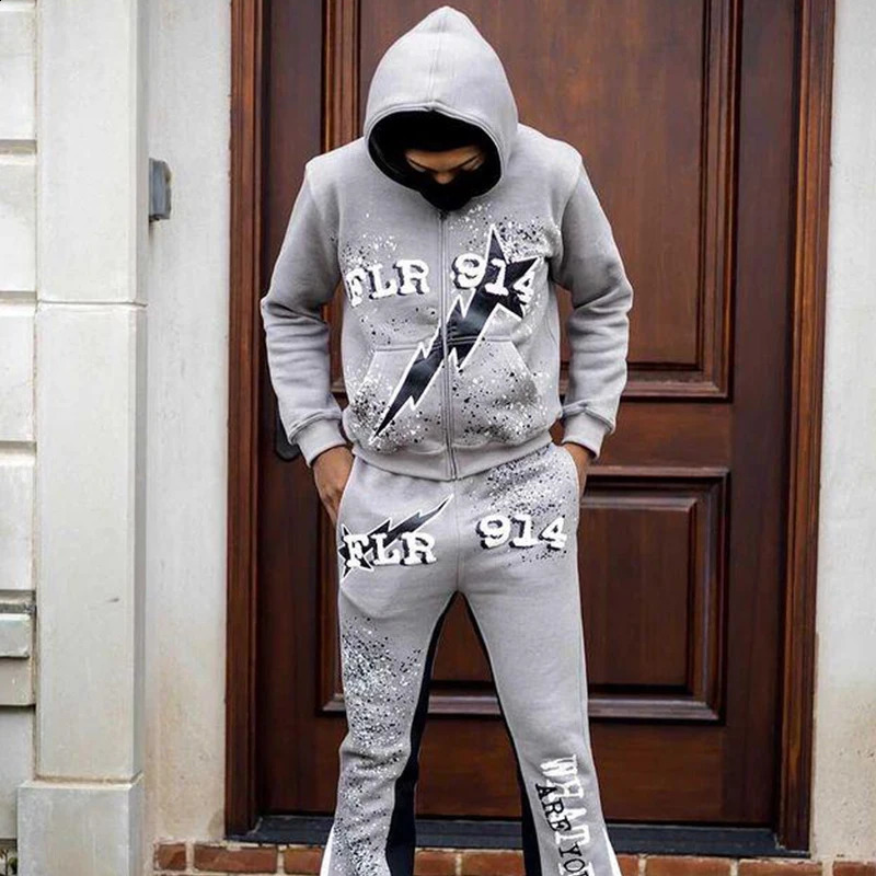 Harajuku Jacket Letter Print Coat Men Women Jackets Zip Hooded Sweatshirt Oversized Long-sleeved Zipper Top Casual Hoodies Y2K 250117