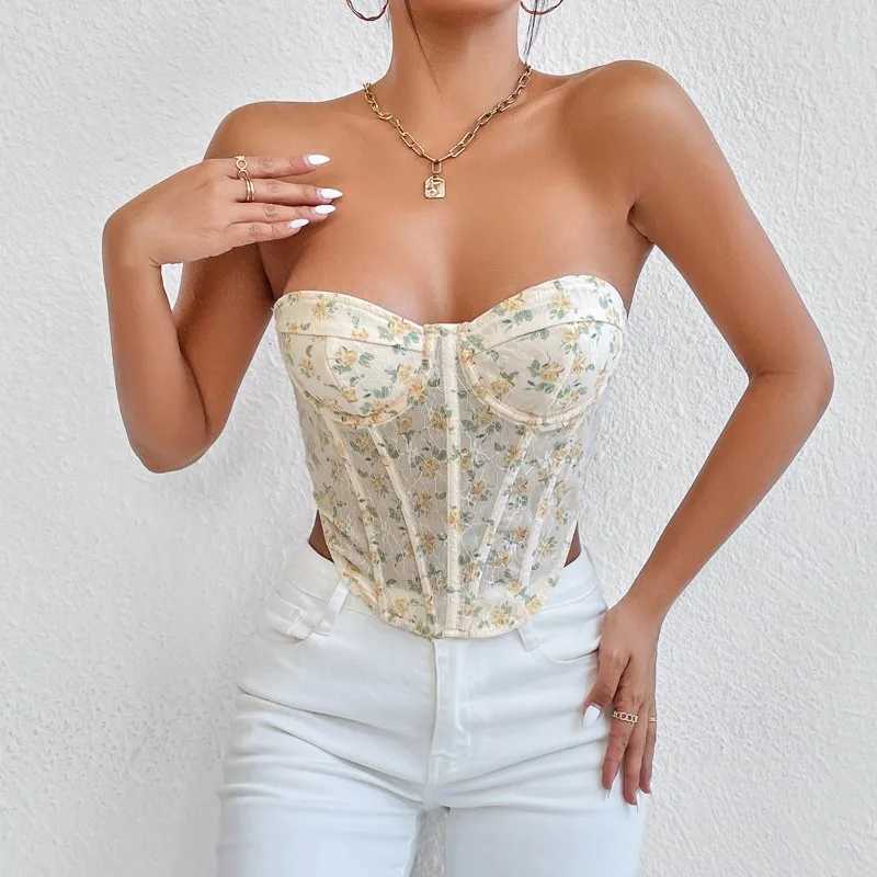 CHUANGERM Sexy Corset Hottie Mesh See Through Slim Crop Top Sleeveless Drawstring V-neck Backless Bandage Hourglass Body Shaper W250120