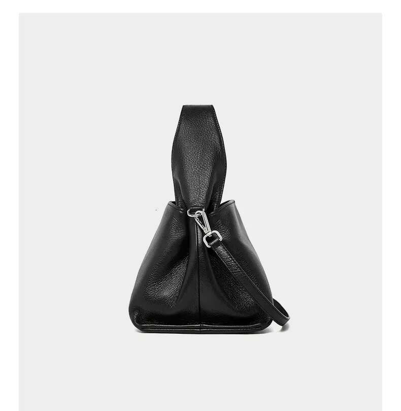 Classic Rabbit Ear Handle Design Medium Tote Full Grain Cow Leather Women Shoulder Bag Apricot Fashion Trendy Ladies Handbag