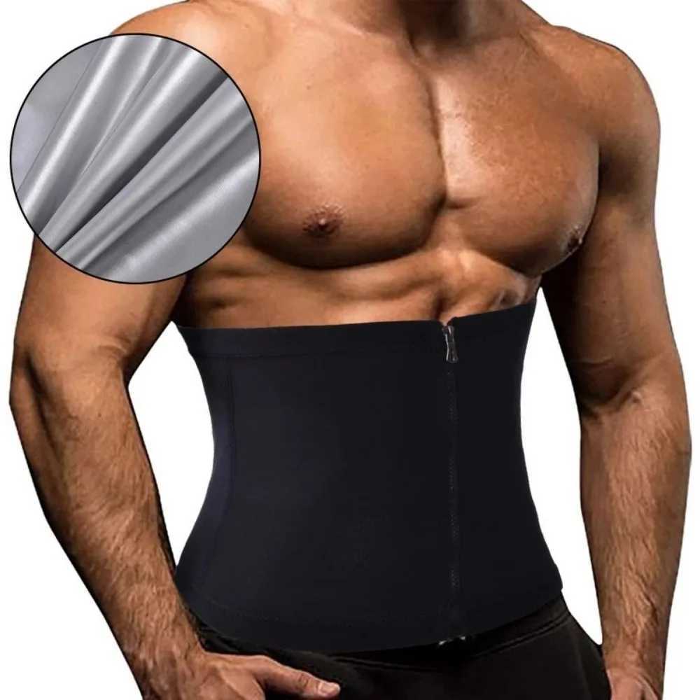 Mens Sauna Sweat Shaper Belt Thermo Tummy Control Shapewear Slimming Girdle Workout Waist Trainer Corset Gym Abdomen Fat Burning W250120