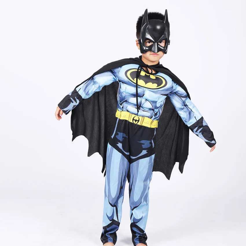 Kids boy Bat Costume with Mask and Cape Halloween Cosplay Costume Movie Character Jumpsuit Bat Dark Knight Rises Dress Up W250117