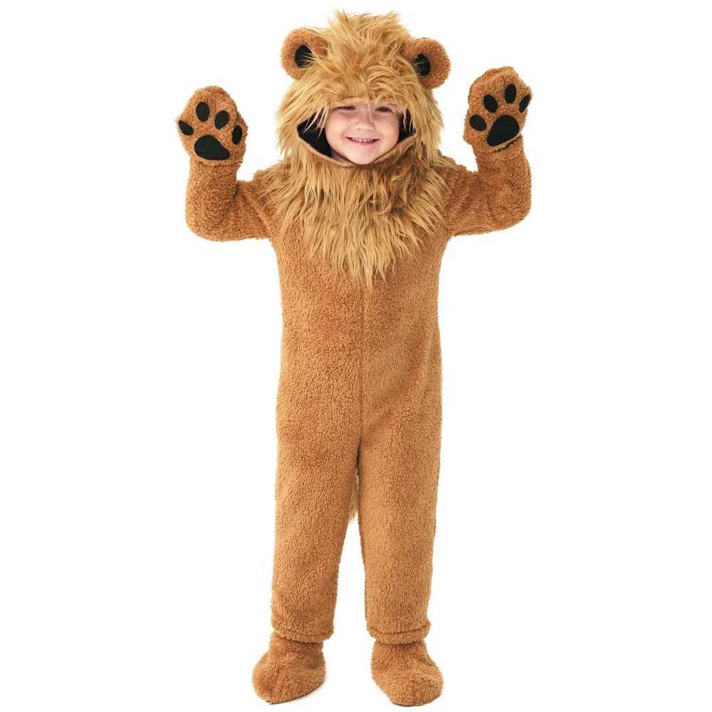 2-12Y Children Kids Lion King Costume for Boys Deluxe Full Set Halloween Purim Animal Themed Party Fancy Dress Fleece W250117