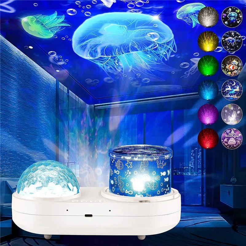 Ocean Starry Projector Small Night Light Galactic Nebula Projection Lamp 360 Degree Rotation for Childrens Gift 250120