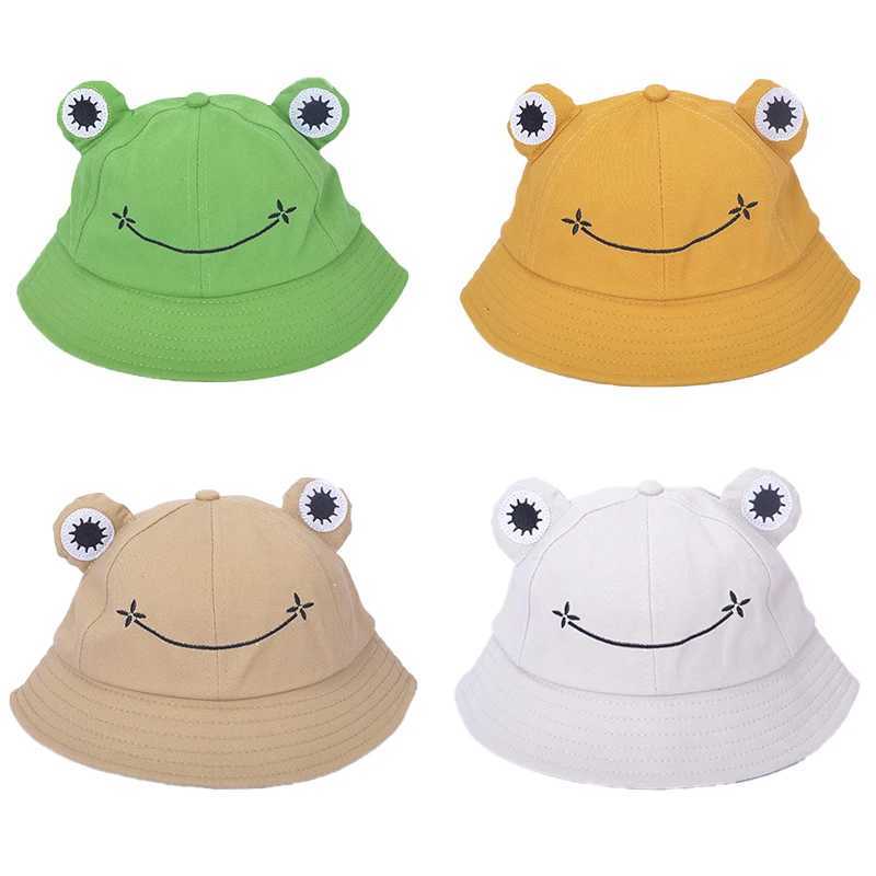 Child-Parents Frog Bucket Hat For Women Summer Autumn Plain Female Panama Outdoor Hiking Beach Fishing Sunscreen Man Kids Cap M250121