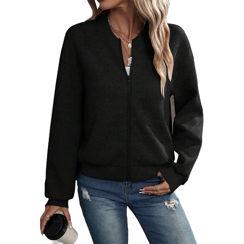 Womens Long Sleeve Knitted Zip Up Sweater Cardigans Sweaters Lightweight Zipper Sweatshirts Jacket