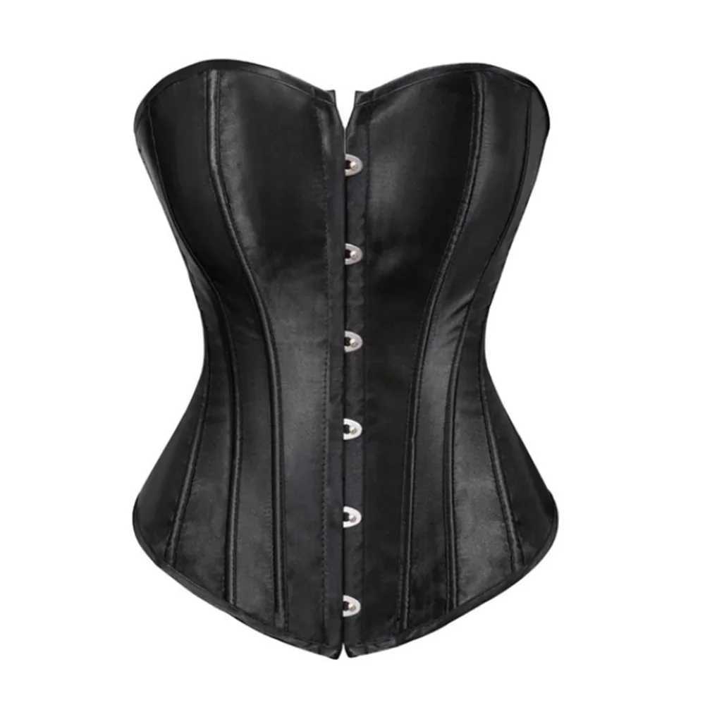 Womens simple and elegant satin sexy tight corset waist pleated shaping corset plus size underwear weight loss push up tight corset W250120
