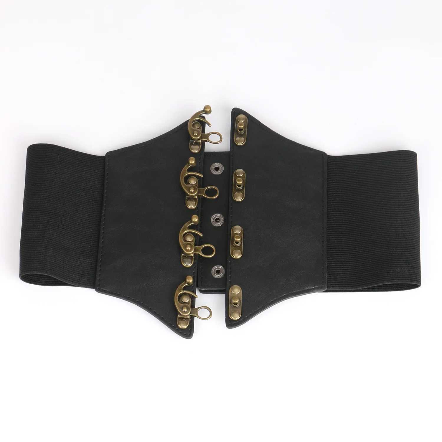 Vintage large-sized sealed womens wide waist decoration steam punk belt womens multi-dimensional design tight corset W250120
