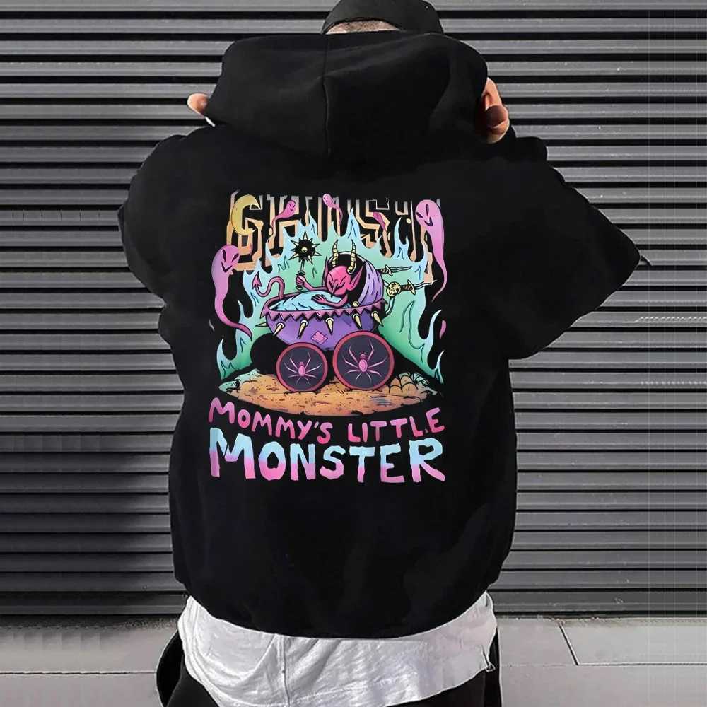 Gothic Pullover Autumn Winter Fleece Hoodies Mens Womens Fashion Letter Loose Hooded Long Sleeve Sweatshirt Hip Hop Streetwear W250117