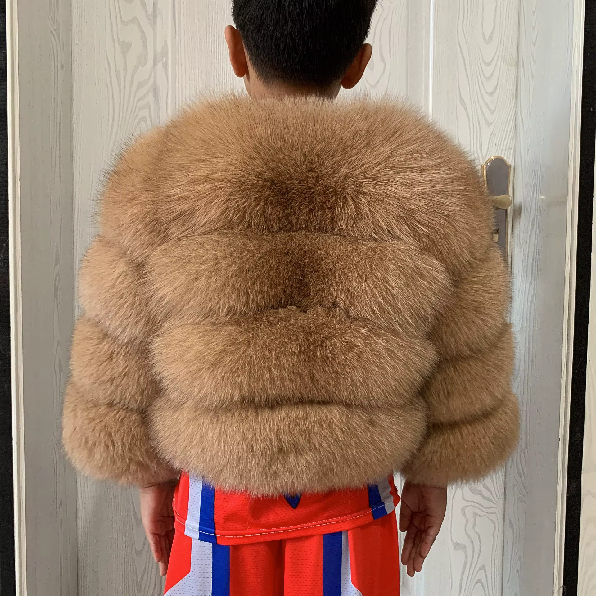 Children's Real Fox Childs Suitable For Girls And Boys Aged 1-13 Years Old Kids Fur Jacket Universal