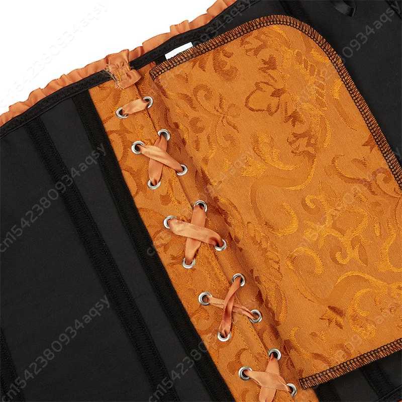 Corsets Top For Women Satin Corset Plus Size Vintage Overbust Corset Orange Burlesque Costumes XS-7XL W250120