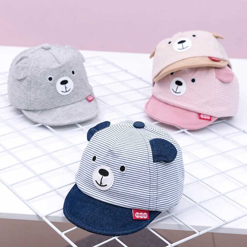 Baby Bear Baseball Cap New Spring Summer Cute Cartoon Solid Sunhat Boys Girls Cotton Snapback Caps Kid Hip Hop Fishing Hat 3-12M T250121