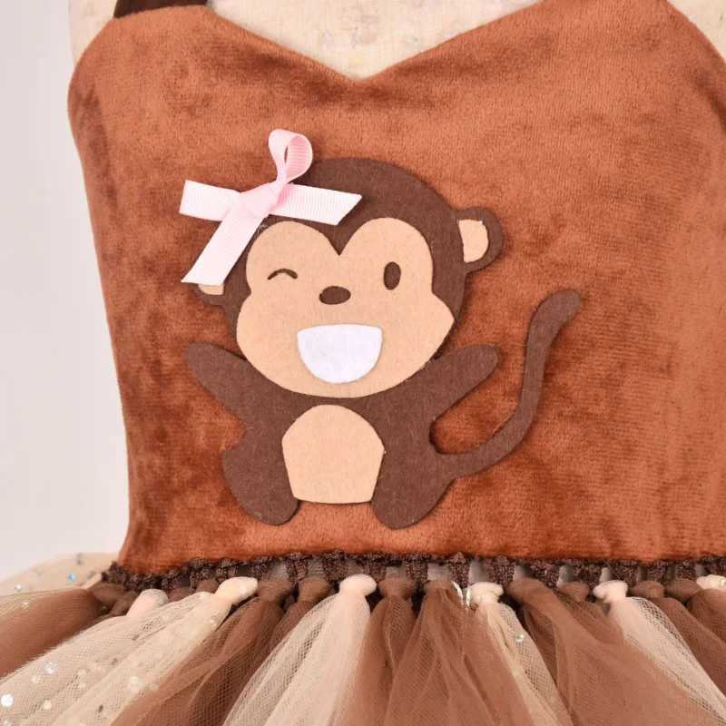 Animal Monkey Childrens Mesh Tutu Dress Childrens Day Cosplay Costumes Girls Performance Dance Costumes W250117