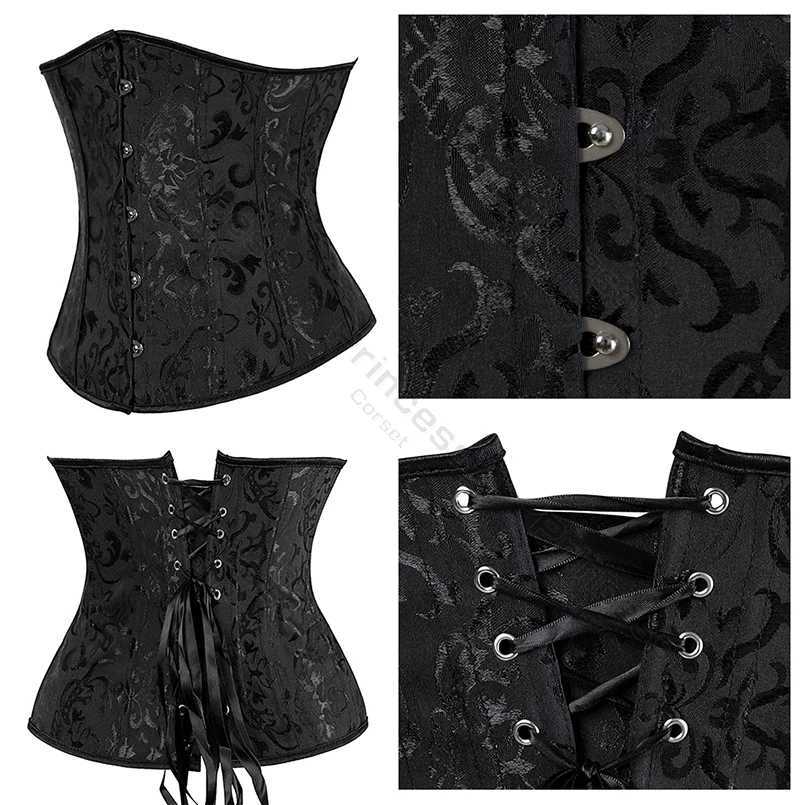 Underwear Corset Plus Size Gothic Corset Cincher Medieval Womens Corset Jacquard Retro Waist Corset Top Black and White Purple W250120