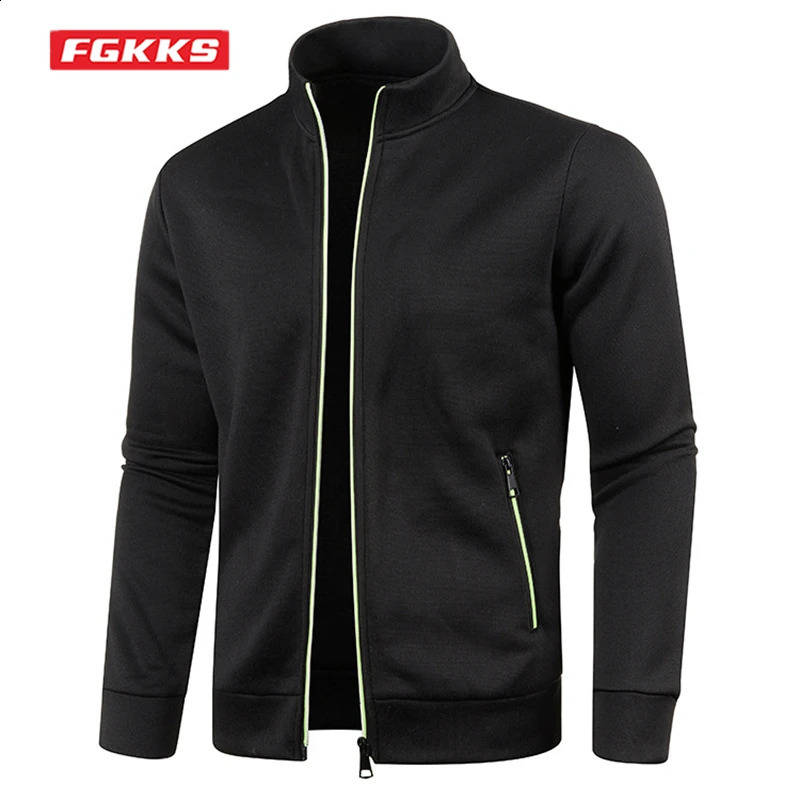 FGKKS Men Hoodies Sweatshirt Spring Autumn Solid Color Bottoming Jacket Highquality n Zipper Male 250109Z