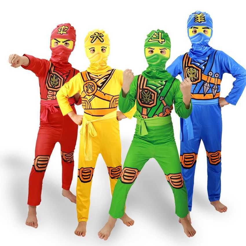 Ninja Costume Kids Superhero Fancy Party Dress Zentai Jumpsuit Carnival Halloween Ninja Cosplay Anime Comic Role Play Suits W250117