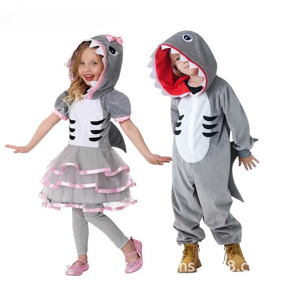Halloween childrens performance costumes shark cartoon pajamas animal dance costumes performance costumes 2024 Halloween W250117