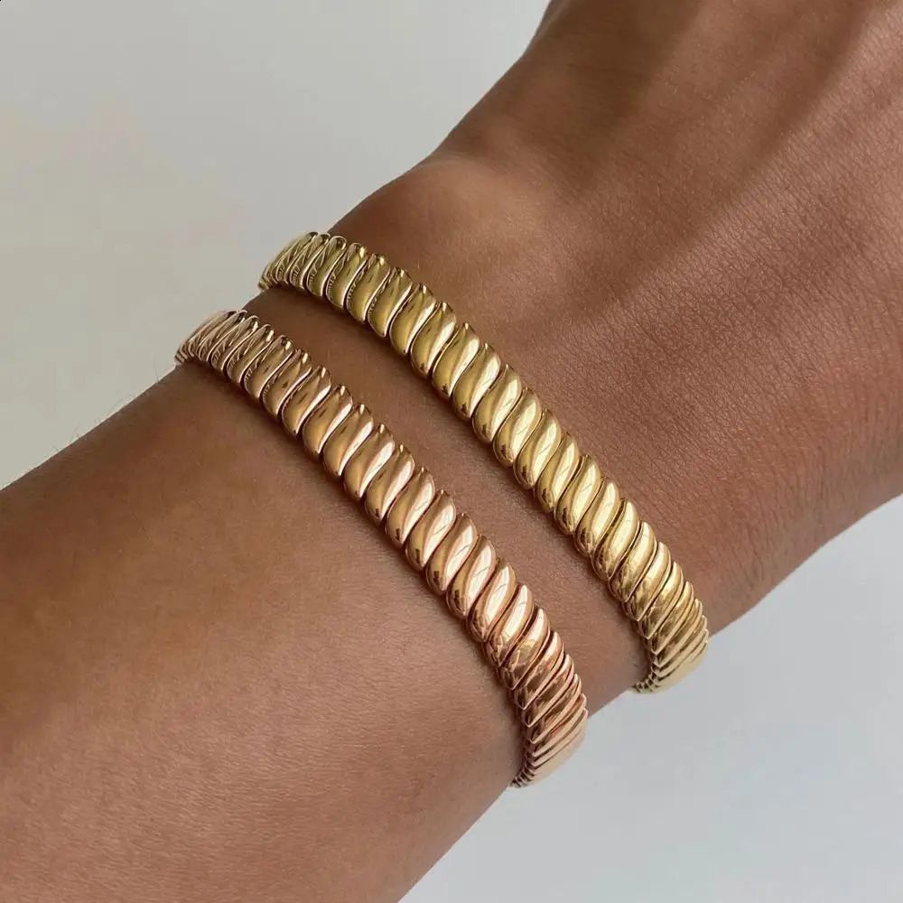 Classic European Women Lady Jewelry Basic Snake Chain High Polished Herringbone Chain Bracelet 250117