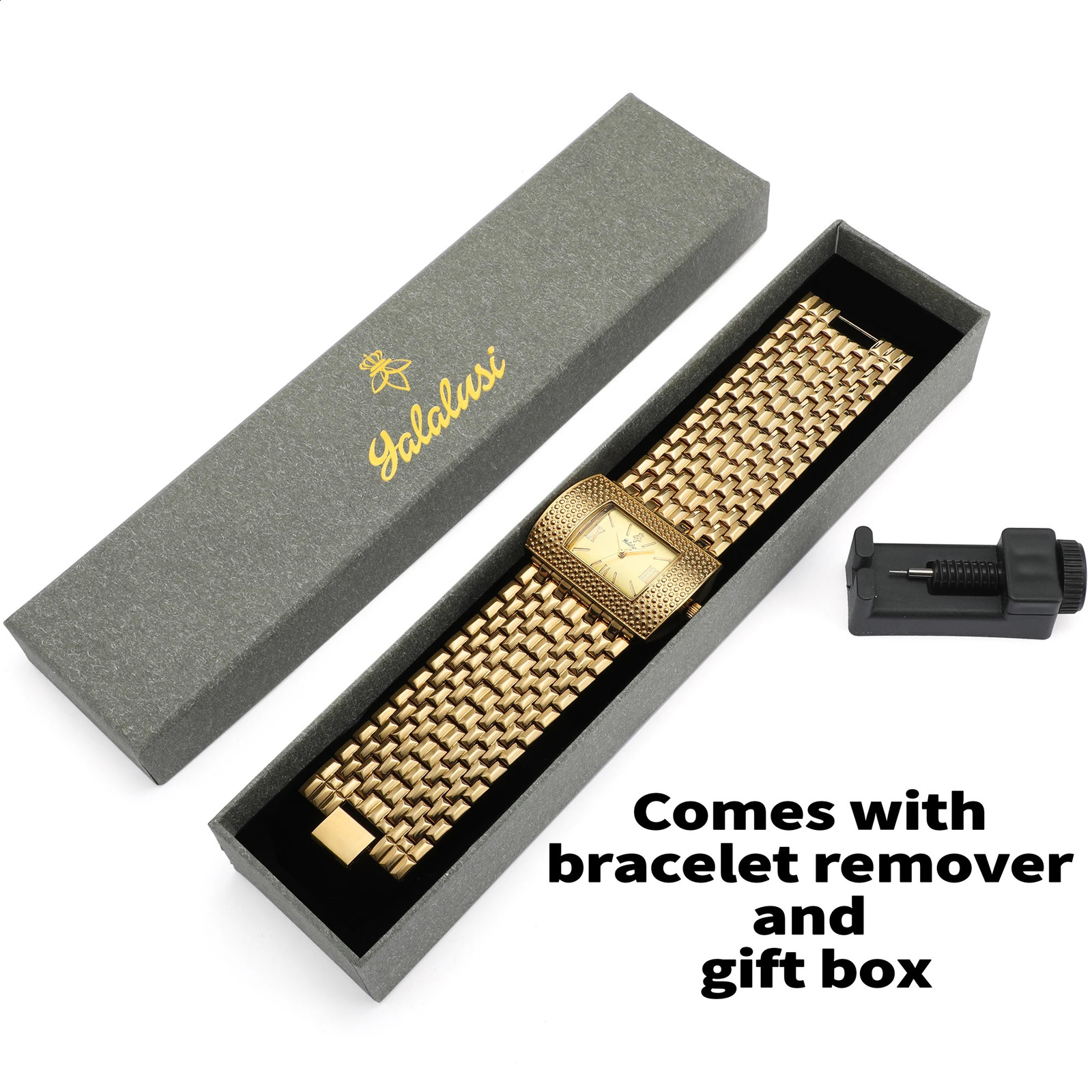 YaLaLuSi Womens Quartz Watch Sculpted Gold Color Elegant Gorgeous Style With Box Watch Remover 2024 Ion Plating 250121