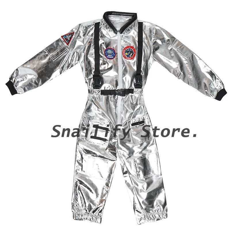 SNAILIFY Silver Spaceman Jumpsuit Boys Astronaut Costume For Kids Halloween Cosplay Children Pilot Carnival Party Fancy Dress W250117