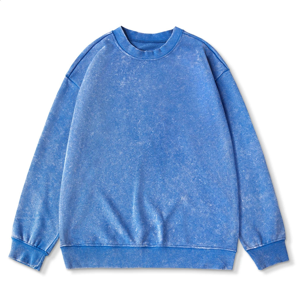 Thick Washed Sweatshirt For Men Women Cotton Loose ONeck Oversized Clothing Korean Y2k Tops Casual Vintage Long Sleeve Hoody 250122