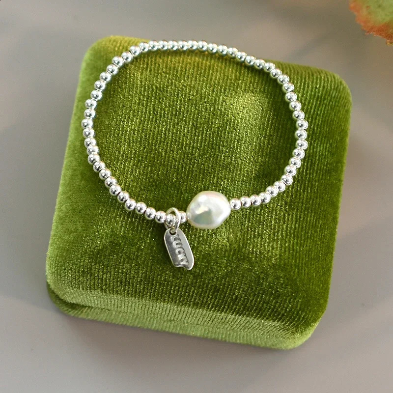ASHIQI 925 Sterling Silver Natural Baroque Pearl Bracelet Fashion Jewelry for Women 250121