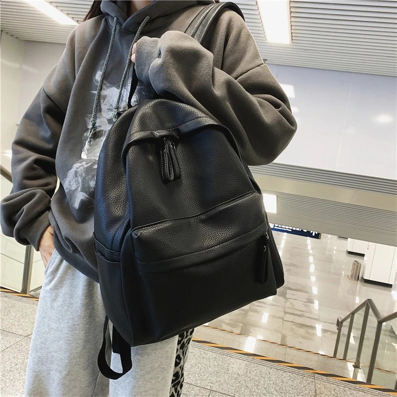 PU Leather Travel Women Backpacks Fashion Backpack Shoulder Bag Large Capacity Student Book School Bags for Teenage 250122