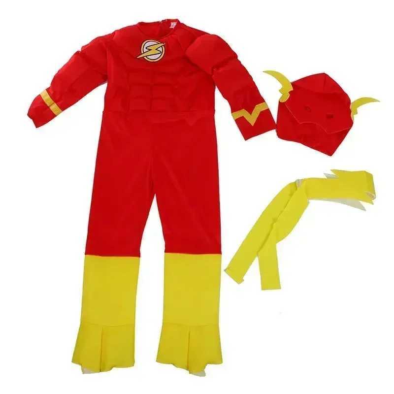 Childrens Full Body Jumping Set Muscle Childrens Set 2024 New Halloween Superhero Flash Role Playing Costume W250117